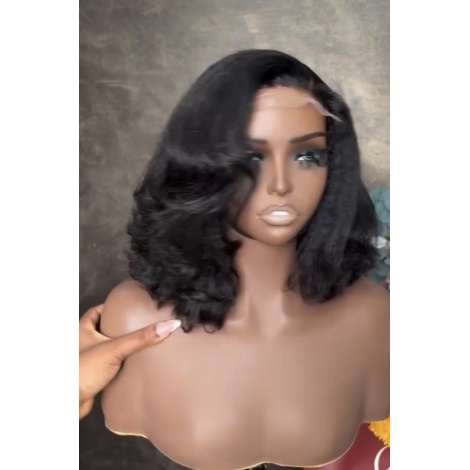 ANNIE UNIT                                                       GLUELESS Kinky Bob beautiful and fluffy with natural hair line made with 5x5 closure 12”