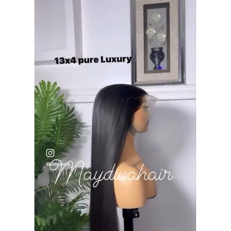 Pure Luxury.                                        13x4 Donor 28” Bone Straight Super double drawn SWISS FINE LACE Vietnamese Hair